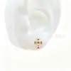 Liga de Titânio F136 Cor Dourada Cravejada com Diamantes Cruz Vintage Titânio G23 Rosca Interna Zircônia Piercing Labial Piercing de Língua Joia