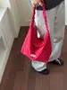 Bolsa de lona de gran capacidad para mujer, bolsa de lunares, bolso de hombro fresco y simple estilo coreano para estudiantes, para clase y para ir al trabajo, bolso de mano artístico