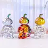 Decoración de Halloween de Productos Nuevos Transfronterizos Suministros Decoraciones de Escritorio Coloridas Calavera Doble Calabaza Manualidades de Cristal Adornos de Vidrio