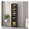 Armário Alto Minimalista Moderno Aparador Integrado na Parede Armário de Armazenamento para Sala de Estar de Luxo Leve Porta de Vidro Italiana Armário de Vinho Armário de Exposição