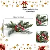 Nueva Decoración Navideña Corona Pequeña Ramas de Pino Simuladas Piñas Bayas Rojas Anillo para Velas Anillo Decorativo Portavelas Navideño Corona