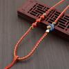 Collar de Cuerda con Nudo de Flor de Mandala Tejido Seiko Cuerda de Cuello de Cinabrio Cuerda de Collar de Ágata Esmeralda Yu Pei Ajustable