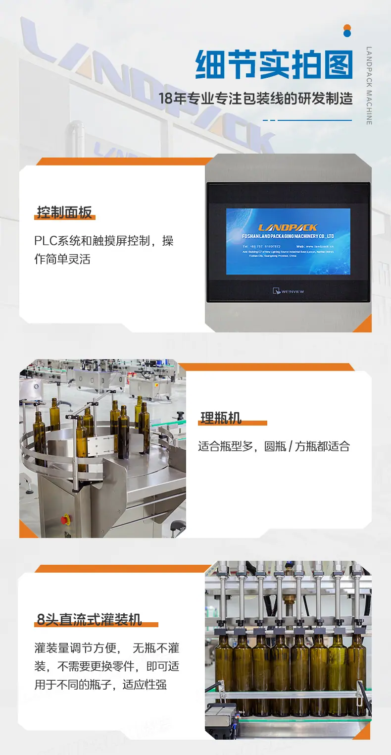 液体灌装机（理瓶机+8头灌装机+压盖机+蒸汽收缩炉+贴标机+