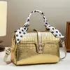 Bolso de Hombro Nuevo con Patrón de Piedra Tendencia Diseño de Empalme Nicho de Moda Versátil Bolso Cuadrado Pequeño de Mano Transfronterizo Bolso Cruzado