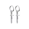 Pendientes de acero inoxidable con cruz punk negra transfronterizos para mujeres hombres moda vintage cadena colgante hip hop Joyería pendientes