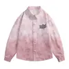 Enbu Camisa Chaqueta de Mezclilla para Hombre de Nuevo Color Degradado Abrigo Marca de Moda Casual Suelta de Manga Larga Primavera y Otoño
