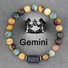 Pulsera con Cuentas de Piedra Natural Zodiacal de Amazon Transfronteriza Doce Signos del Zodiaco Ojo de Tigre Piedra con Imagen Pulsera Venta al por Mayor