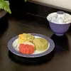 Estilo Dinastía Tang y Song Flor de Lirio Roja y Morada Pintada a Mano Cerámica Antigua Soporte para Tetera de Uso Doméstico Accesorios para Ceremonia del Té Bandeja de Té Soporte para Tetera