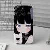 Funda de Película Impresa de Alta Definición para iPhone 18, Ultra Delgada, No Deformable, con Fondo Negro Atmosférico, Chica de Anime y Gato Blanco