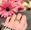 Anillo de encaje con forma de panal y copo de nieve, con gema, estilo antiguo, chapado en oro de 18 quilates, diseño de margarita y circón, versión ancha, combinación de anillos