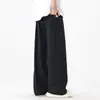 Pantalones Casuales de Algodón Pesado Hielo Seda para Hombres Tallas Grandes 150kg, Pantalones Deportivos, Pantalones de Chándal Sueltos, Estilo para Hombres con Forro Polar