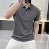 Polo de Manga Corta Bordado Hexagonal Transpirable de Malla para Hombre, Verano 2026, con Cuello Camisero