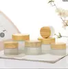 Tarro de crema de vidrio transparente con tapa de imitación de veta de madera, tarro sellado para crema de ojos, tarro para crema facial, tarro cosmético, tarro dispensador de crema para el hogar