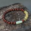 Pulsera de Cuentas de Cristal Rubio para Hombres y Mujeres Artística Retro Sándalo Verde Sándalo Rojo Sándalo Seda Dorada Pulsera de Jade Hetian Venta al por Mayor