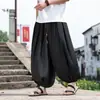 Pantalones de harén, pantalones tipo linterna, transpirables, marca de moda talla 8XL, textura de verano, holgados y finos, pantalones para hombre estilo chino nuevo