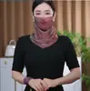 Bufanda Protectora Solar Estilo Coreano, Nueva Bufanda Parasol, Mascarilla Facial de Perlas, Bufanda de Seda Colorida Colgante de Verano, Velo Multifuncional