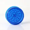 Moedor de Tabaco Plástico Cor Mesclada 40mm Plano Três Camadas Moedor de Tabaco Rotativo Triturador de Cigarro Plástico Fabricante Atacado