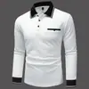 Roupa Masculina Shanggu Comércio Exterior Transfronteiriço Camisa Polo Estampa da Moda Tendência Europeia e Americana Solta Masculina Manga Longa Casual