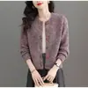 Estilo Coreano Primavera y Otoño Nueva Moda Reductor de Edad Estilo Extranjero Suéter Cardigan de Botones Coloridos Prenda Exterior Chaqueta de Punto Estilo Extranjero para Mujer