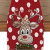 Novo Caminho de Mesa de Natal Transfronteiriço Papai Noel Rena Boneco de Neve Estampa de Linho Sala de Estar Mesa de Centro Mesa de Jantar Decoração
