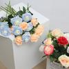 Rosa Individual Azul Hielo Triturado Flor Artificial de Seda Decoración para Sala de Estar Hogar Día de San Valentín Accesorios de Fotografía de Boda Alta Artificial