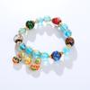 Nuevo Estilo Chino Retro Arte Lámina de Oro Fragante Pulsera de Vidrio Gris Estilo Étnico Estilo Templo Pulsera de Cuentas Joyería