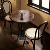 Mesas e Cadeiras de Cafeteria Madeira Maciça Celebridade da Internet Estilo Retro Americano Restaurante de Chá Loja de Chá Leite Mesa e Cadeiras de Confeitaria Comercial