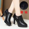 Sapatos de Salto Alto para Mulheres, Saltos Agulha, Novos Sapatos Sociais Femininos de Primavera e Outono de 2025, Sapatos para Mães, Sapatos de Couro Decotados, Sapatos de Couro Macio para Mulheres de Meia-Idade e Idosas