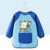 Bata de Pintura Infantil, Delantal de Pintura Artística, Babero para Comer de Bebé, Guardería Cinta Mágica Impermeable Ropa para Usar al Revés