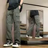 Calças de Trabalho Primavera Verão Masculinas Perna Reta Perna Larga Casuais Americanas High Street Calças à Prova de Vento 2026 Novo Estilo Tendência