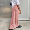 Saia Preta de Acetato Imitado de Cintura Alta para Mulheres, Estilo Comuter Primavera/Verão 2026, Elegante Saia Sereia Francesa com Ajuste na Cintura, Comprimento no Tornozelo