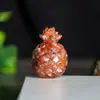 Adornos de Piña Dorada de Resina Rellena de Cristal Natural Mascota Fresca y Linda Decoraciones de Escritorio de Escritorio