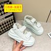 Sandalias de Plataforma con Velcro Estilo Chanel para Mujer Nuevo Estilo Verano 2025 Color Sólido Estilo Deportivo Sandalias Planas de Playa para Mujer