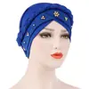 Aliexpress/Wish/Amazon Estilo Europeo y Americano Color Sólido Hilo Único Perla Dorada Sombrero de Látigo Pañuelo para la Cabeza Sombrero