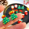 Aretes Navideños Transfronterizos Europeos y Americanos Resina Dibujos Animados Árbol de Navidad Anciano Campana Guantes Botas Alce Aretes Mujer