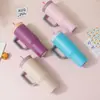Nuevo Vaso Termo de Acero Inoxidable 304 de Aspecto Elegante Vaso para Coche de Gran Capacidad Montado en Coche Vaso Portátil para Hielo con Pajita