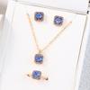 Conjunto de tres piezas transfronterizo de comercio exterior con collar, pendientes, anillo y colgante de circonitas de diamantes para mujer, cadena de clavícula en vivo para celebrantes de Internet.