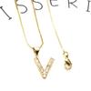 26 Inglês Carta Pingente Colar Feminino Conjunto de Cobre Zircão Carta Pingente Caixa Colar Curto Clavícula Corrente LM
