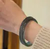 Pulseira de ágata natural tinta de gelo cinza calcedônia yuanshan daiqing lago verde verde barra redonda beleza pulseira tilintante