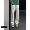 Calça Masculina de Outono Versátil Cor Sólida Estilo Americano Slim Fit Perna Reta Longa Não Amassa Resistente a Rugas Casual para Negócios