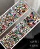 Acessório de Laço de Metal para Nail Art com 6 Compartimentos Pedras Strass Coloridas Redondas com Fundo Plano Luxo Leve Laços 3D Decorações para Unhas
