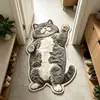Alfombra de felpa temática de gato realista TEMU transfronteriza, imitación cachemir, alfombra gruesa para mesita de noche en el dormitorio, tapete absorbente para el baño