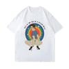 2024 top retro holgado de moda urbana deportiva y2k de hombre europeo y americano transfronterizo camiseta de manga corta para hombre y mujer