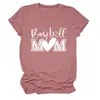 Camiseta Casual Confortável Estilosa Feminina Gola Redonda Manga Curta Mãe de Baseball Amazon Ebay Site Independente Exportação