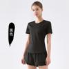 Ropa de Yoga de Primavera y Verano Europea y Americana para Mujer, Ropa Deportiva para Correr y Fitness, Camisetas de Manga Corta con Retazos, Tops de Ropa de Yoga con Efecto Adelgazante