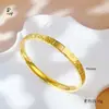 Tienda de Oro Mismo Estilo Oro de Arena Antigua Pulsera de Tres Caras Triturada Hielo con Deslumbrante Patrón de Oro Triturado Láser Pulsera Cerrada Chapada en Cobre Dorado