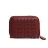 Portatarjetas Elegante y Moderno Urbano Simple de Gran Capacidad con Múltiples Ranuras para Tarjetas Billetera para Monedas Multifuncional de Color Sólido Tejida Puramente a Mano