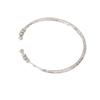Pulsera Original de Plata Forjada Hecha a Mano Estilo Tailandés Chiang Mai para Mujer, Sencilla Pulsera S925 Brillante con Textura Martillada Abierta