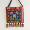 Bolsa de ombro única bolsa de franja bolsa estilo étnico bolsa transversal bolsa de souvenir de viagem bordada Leidezhu Yunnan tecido grosso zíper pequena