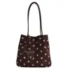 Bolso de hombro tipo tote casual de moda con diseño de lunares estilo coreano, simple, para mujer, 2026, nicho